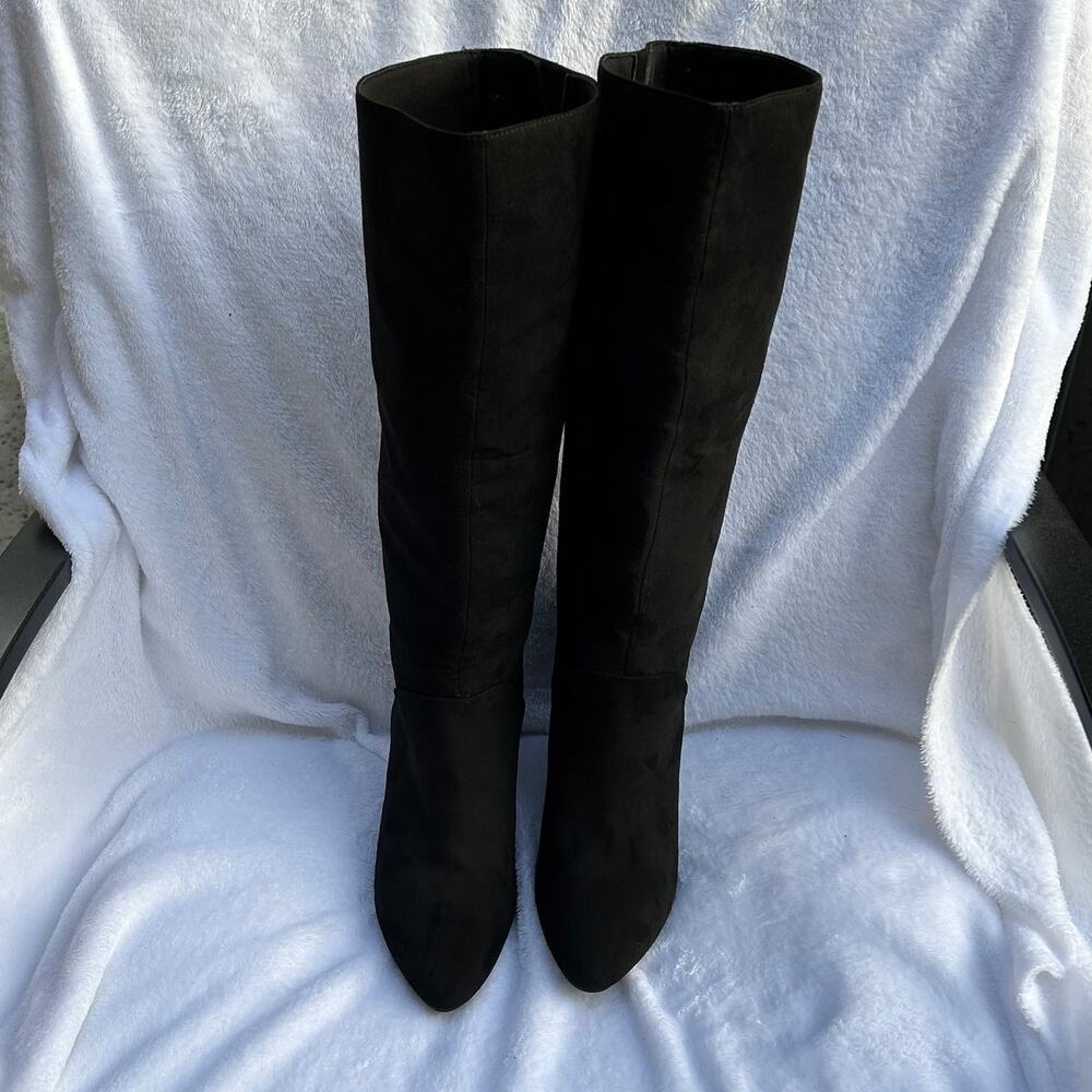 Seychelles Black Faux Suede Knee High Pointed Toe Dress Boots 7.5